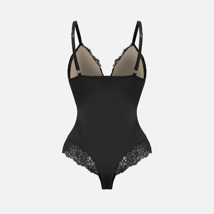 Sarah | Shapewear-Bodysuit mit tiefem V-Ausschnitt aus Spitze